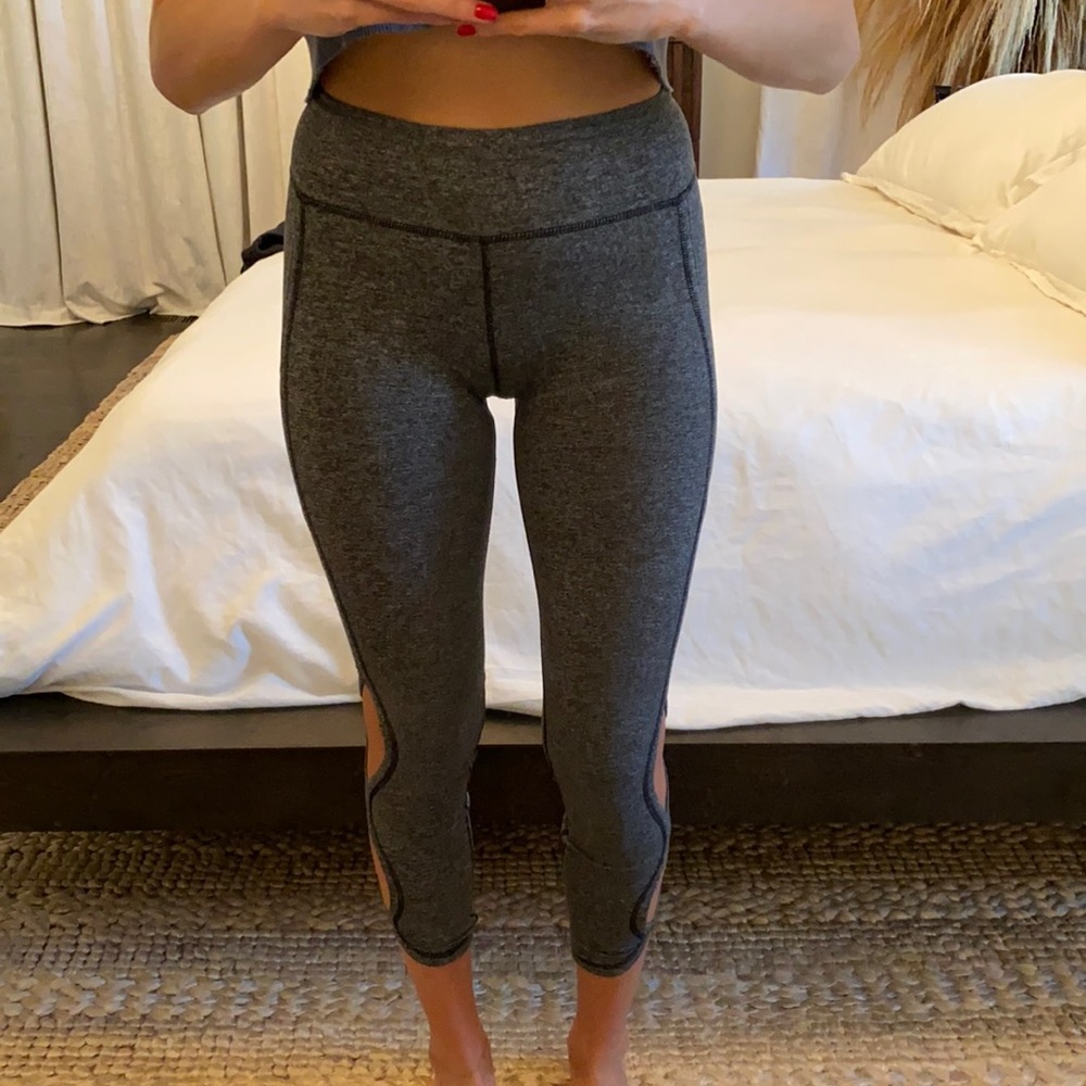 Free people activewear cut out leggings in grey